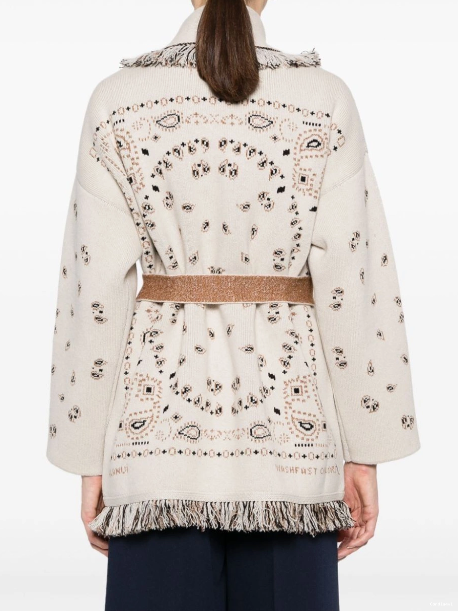 Affordable Women cardigan paisley-jacquard frayed Alanui 0328